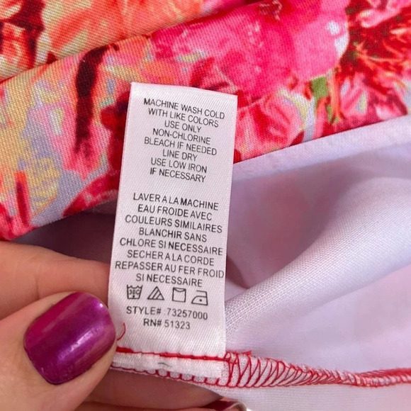 CeCe by Cynthia Steffe Women's Pink Multishade Floral Shift Dress Size Large - Picture 5 of 6